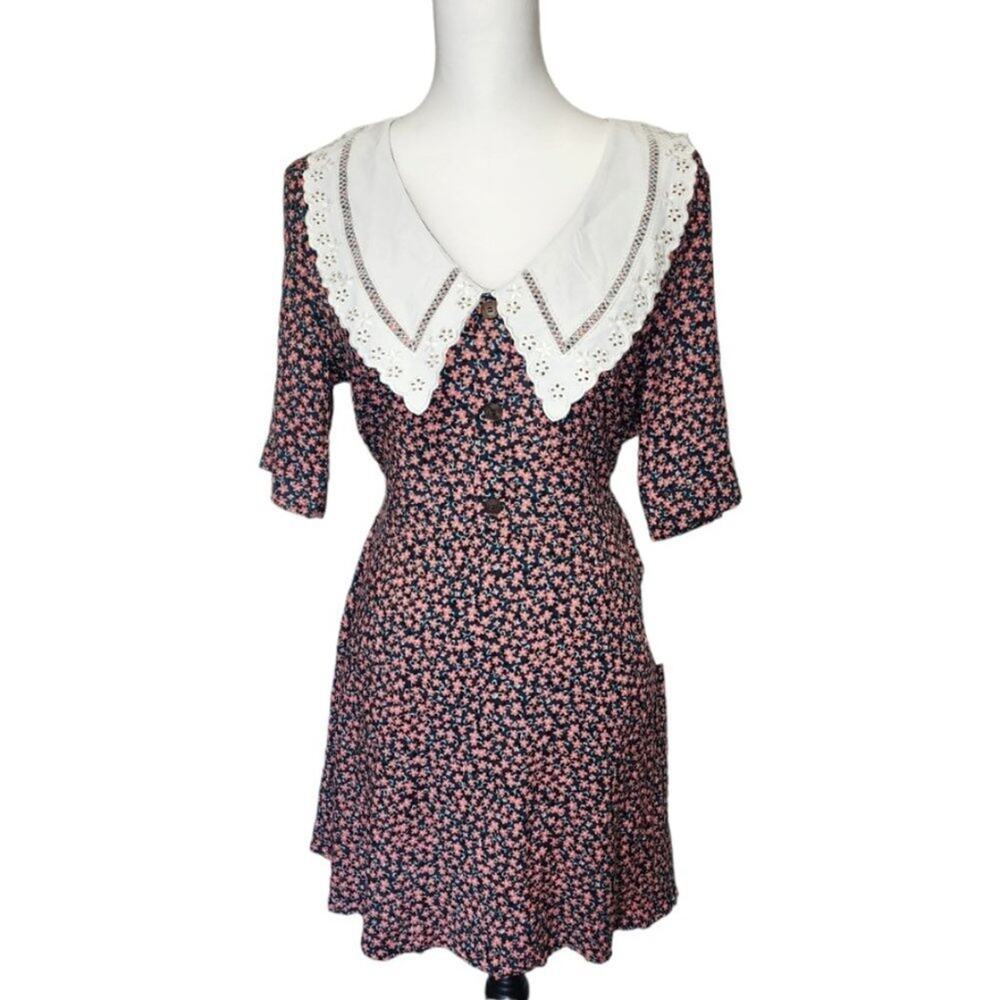 B Darlin Floral Bib Collar Mini Dress Size Juniors‎ 13/14